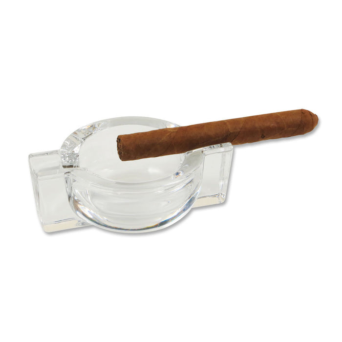 Zigarrenascher Glas mit 2 Ablagen 12,5 x 9 cm